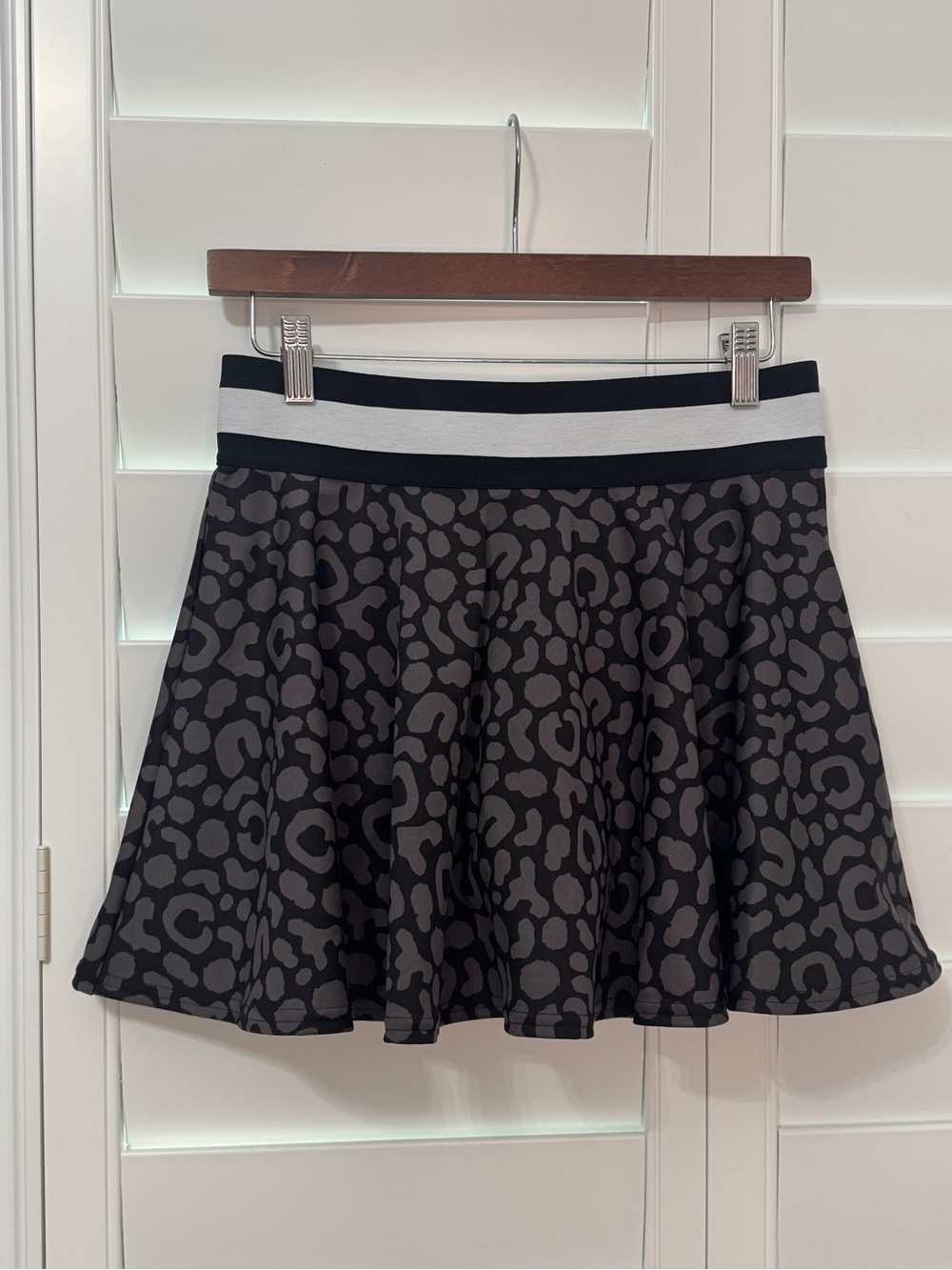 Emily McCarthy cheetah noir print skort